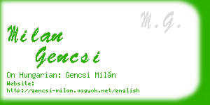 milan gencsi business card